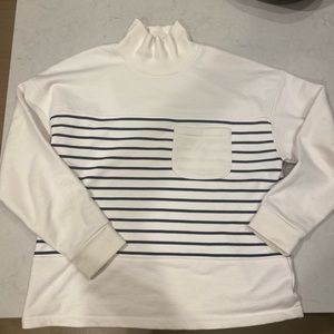 Madewell White and Navy Striped sweatshirt